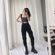 DQSTORE街舞hiphop嘻哈ins上超火的chic秋冬背带高腰工装裤女港味