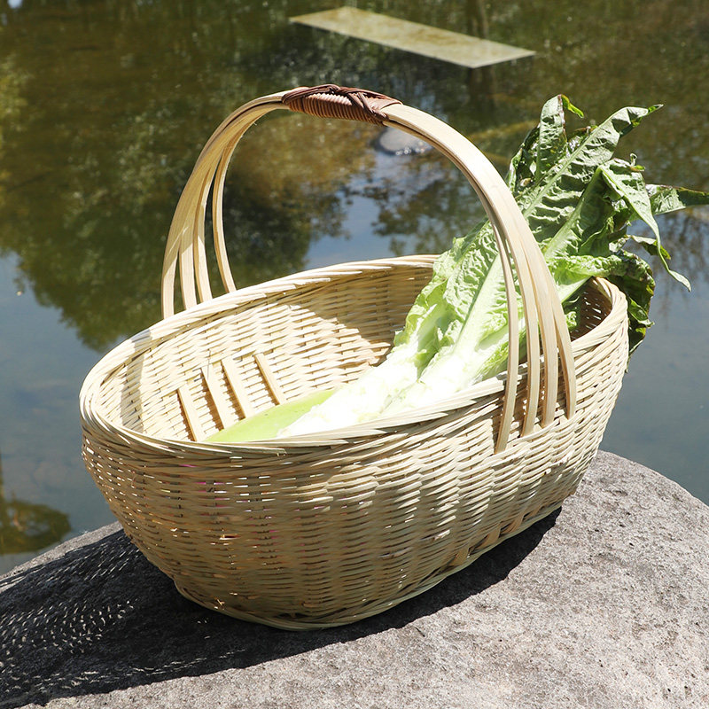 手工竹编手提竹篮买菜菜篮纯天然收纳筐家用水果篮采摘竹篮鸡蛋筐,特色手工艺,竹编/竹雕,淘宝优惠券,粉丝福利购,淘宝优惠卷