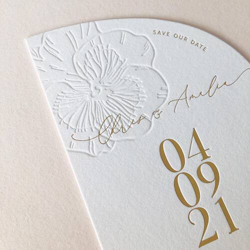 棉纸letterpress凸版凹印烫金白色简约繁体咭邀请函请柬喜帖贺卡