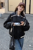 2025新款拼色皮棒球服H911-P135-K188、夹棉P145-K198出货，女装皮衣，2C226