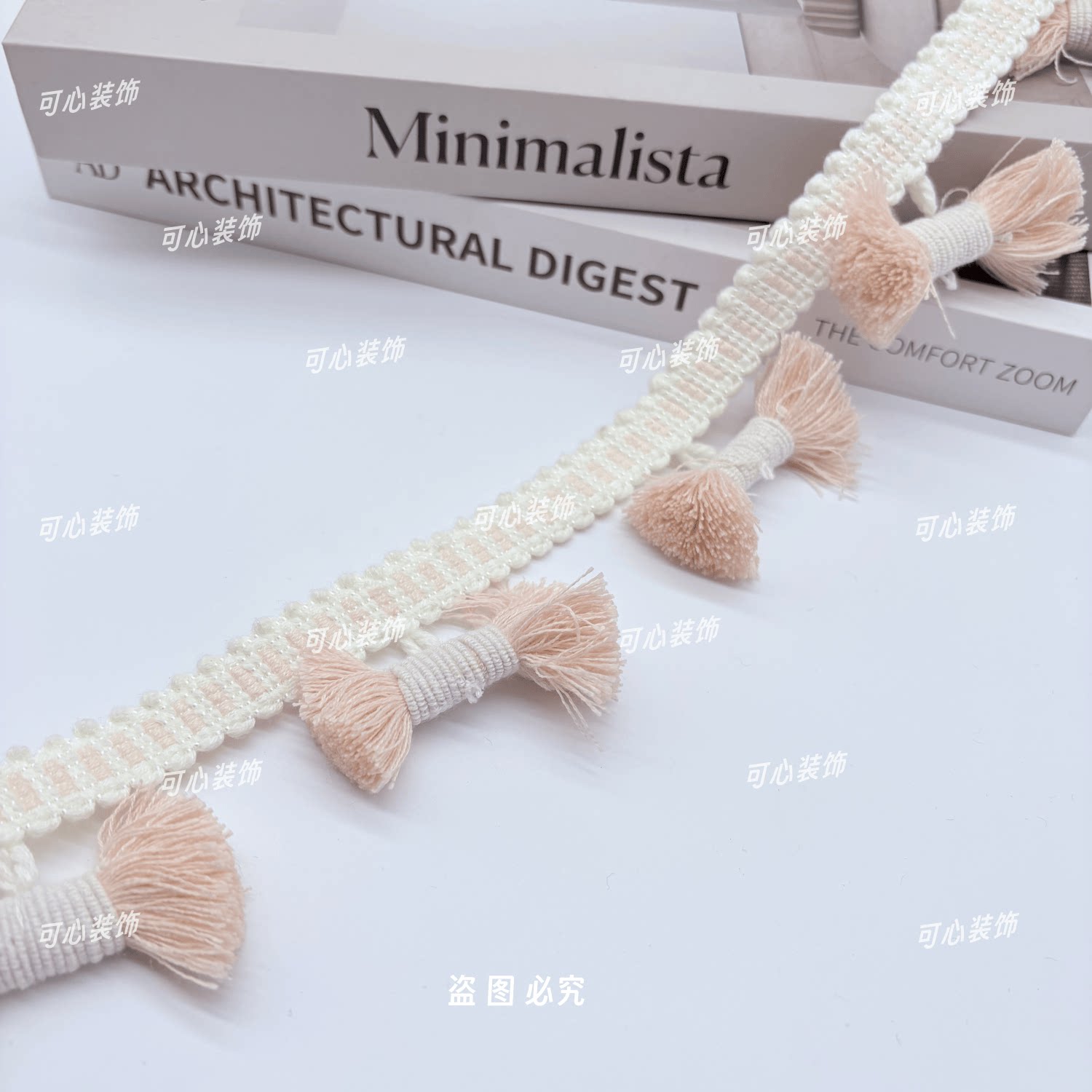 小香风窗帘侧边蝴蝶结花边DIY