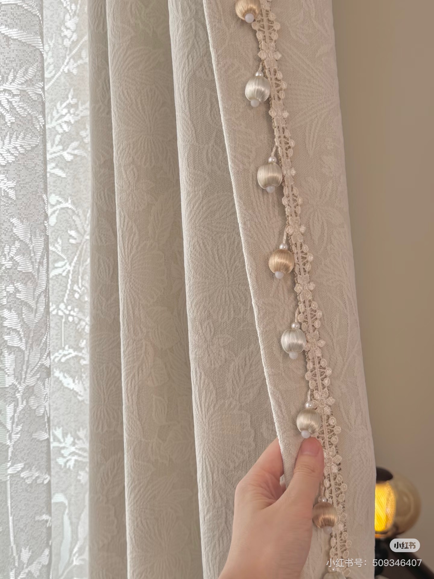 精致高端重工包丝木珠窗帘花边珠子立边幔头装饰珠珠装饰花边