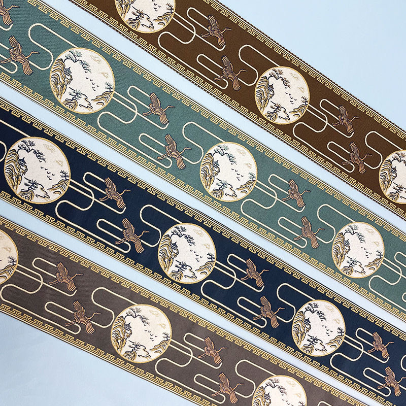 新中式高精密提花织带窗帘花边拼接边沙发坐垫抱枕装饰零裁