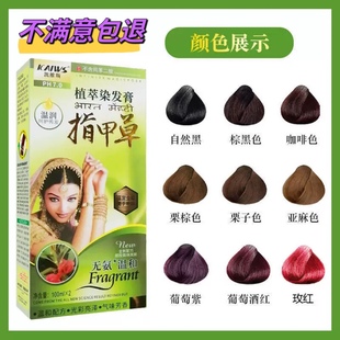 发廊名匠凯维斯指甲草植萃染发膏温和不伤发染发剂正品100ml*2