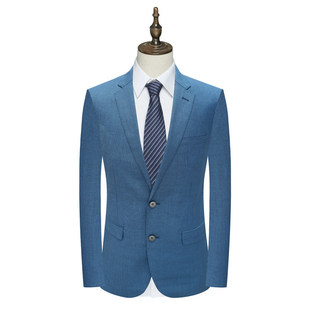 MY517美断码清仓春秋款男士职业装蓝色60％羊毛两粒扣商务单西装