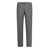 商务绅士灰色细条纹66.7％羊毛中腰直筒西裤 PL174皮断码 清仓男士