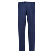 商务休闲绅士深蓝格纹中腰直筒羊毛西裤 Y1530路断码 清仓春秋男士