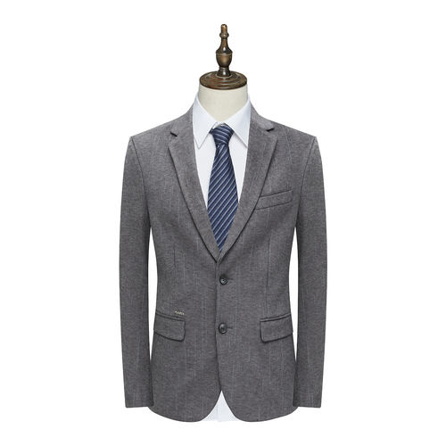 正装百搭灰色两粒扣后中开衩西服