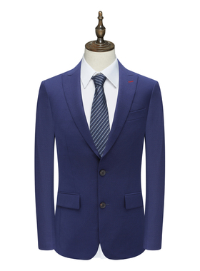 B1616鸟断码清仓春秋款男士82.8％绵羊毛两粒扣双开衩蓝色单西服