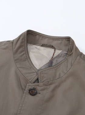 DS113佛L帝N换季断码清仓秋季款中年男士褐色立领全棉休闲夹克衫