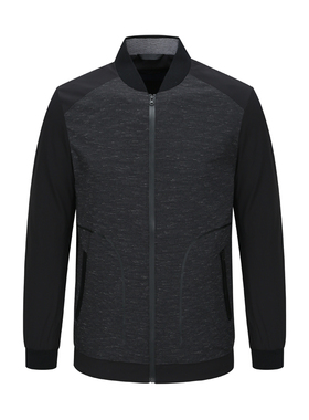 AB807歌断码清仓春夏薄款中年男士简约休闲黑色棒球领锦纶夹克衫