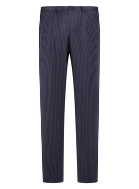 SA7萨BA蒂N断码清仓男深蓝色竖条纹高支110`S羊毛意大利面料西裤