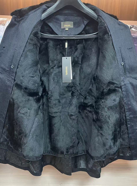 H1135凯断码清仓冬季男士水貂毛领羊毛面料兔毛内胆高货新年特供