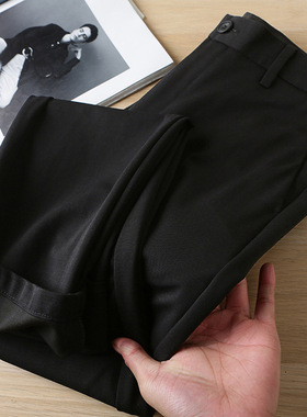 柜子系列清仓尾夏季男士薄款黑色天丝莱赛尔弹力免烫休闲长裤R007