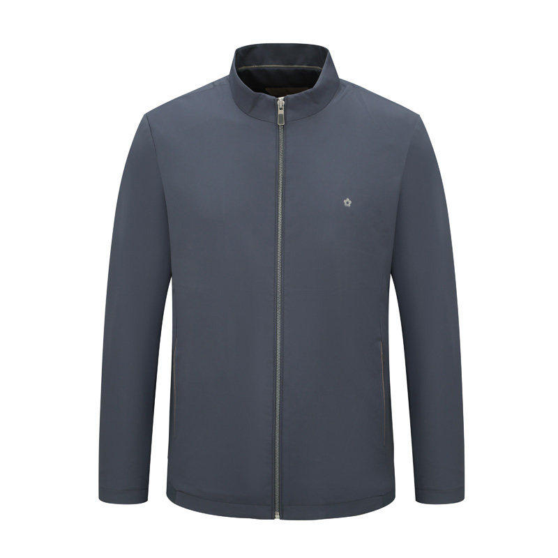 DJ166梦断码清仓春秋款中年男士基础百搭深蓝色立领休闲夹克外套