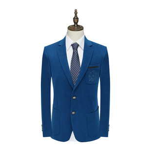 H1389断码清仓春秋款男士商务绅士正装职业装蓝色两粒扣西装外套