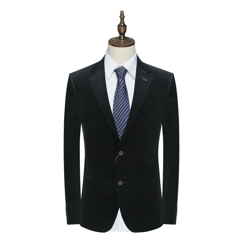 商务休闲百搭黑色两粒扣单西服