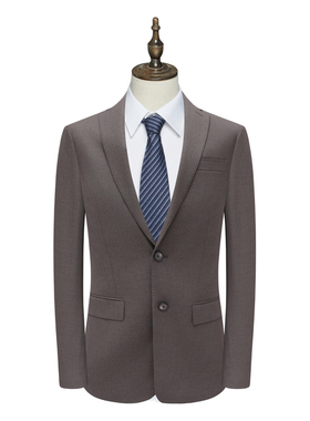 B1573鸟断码清仓春秋款男士商务绅士深褐色两粒扣后中开衩单西服