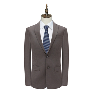 商务绅士深褐色两粒扣后中开衩单西服 男士 B1573鸟断码 清仓春秋款