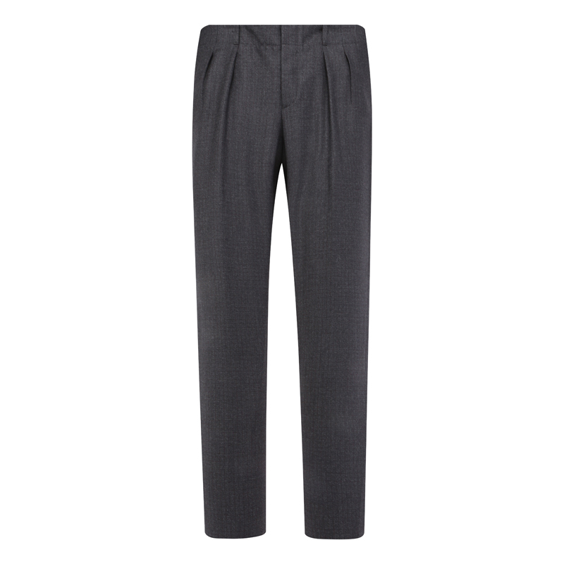 黑灰中腰直筒羊毛意大利面料西裤