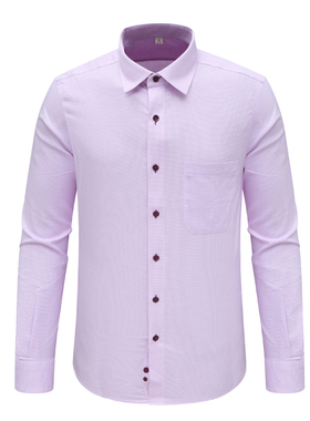 MY218美尔断码清仓春秋男士上班职业正装淡紫色全棉免烫长袖衬衫