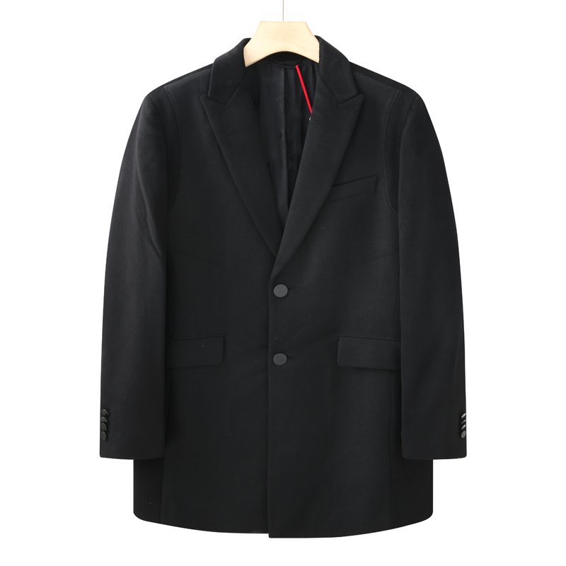 西装领毛呢大衣59％绵羊毛