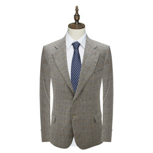 格子羊毛两粒扣双开衩西装 PL269皮断码 商务职业装 男士 清仓春秋款