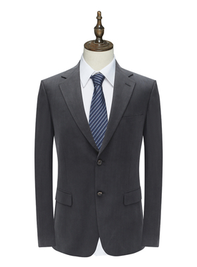 U128 雅断码清仓春秋款男士职业正装深灰色两粒扣桑蚕丝西服上衣