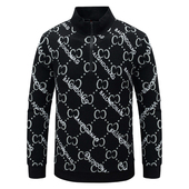 断码 时尚 清仓秋季 H912换季 款 男士 黑白印花半高领休闲长袖 套头卫衣