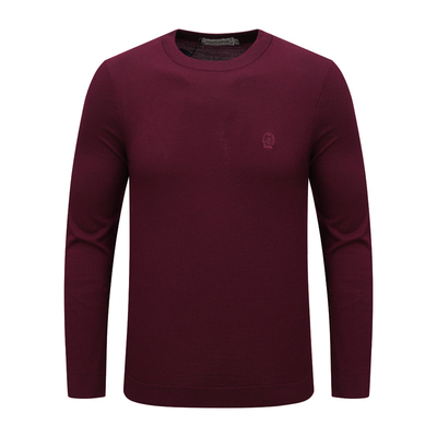 Y1301路换季断码清仓秋冬男士简约休闲百搭暗红色圆领薄款羊毛衫