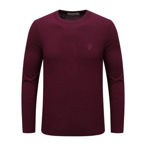 Y1301路换季断码清仓秋冬男士简约休闲百搭暗红色圆领薄款羊毛衫