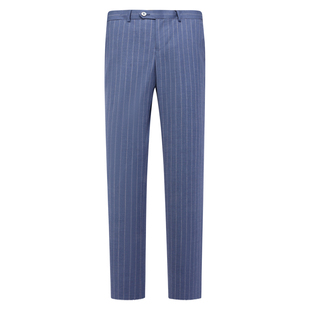 J1741鸟断码清仓春秋款男士商务绅士绵羊毛桑蚕丝混纺竖条纹西裤