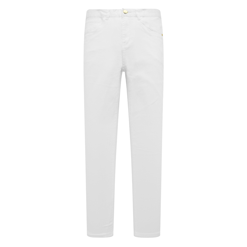 白色87.5％棉休闲裤修身小直筒