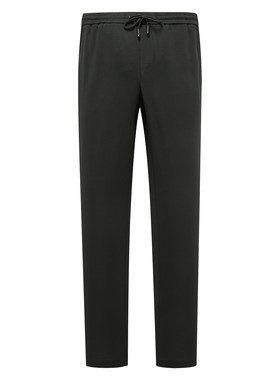 YW401D断码清仓早春季男士简约舒适休闲黑色松紧腰修身小直筒长裤