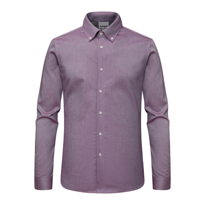 紫色全棉免烫职业装长袖衬衫