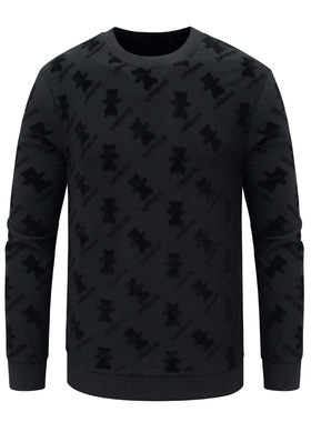 H901换季断码清仓秋季男士时尚休闲提花79％棉圆领套头长袖卫衣