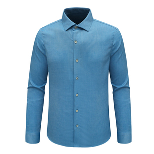 衬衫 F3622恺断码 深蓝色全棉免烫商务长袖 上班职业装 清仓春秋男士