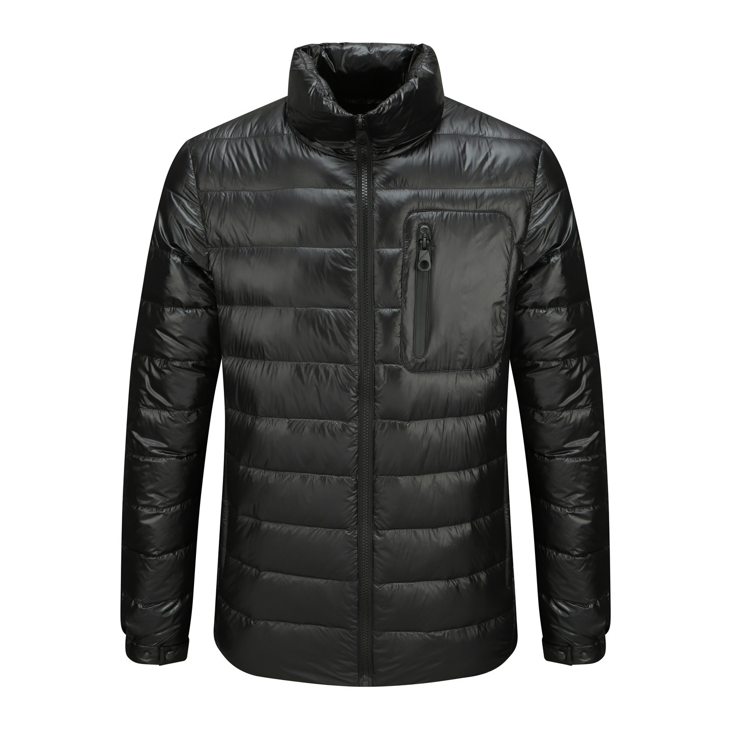 立领百搭黑色保暖羽绒服外套