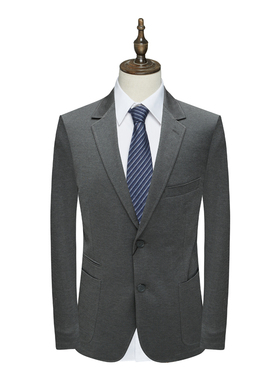 SL65仕东断码清仓春秋款男士商务职业装灰色两粒扣无开衩西装外套