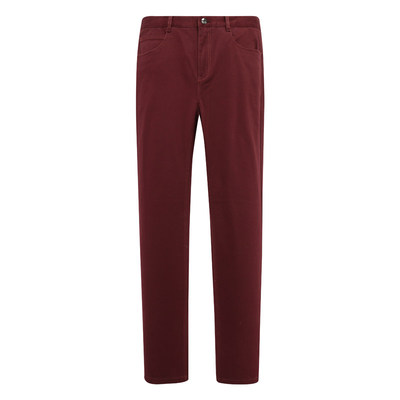 98.5％棉暗红色中腰直筒休闲裤
