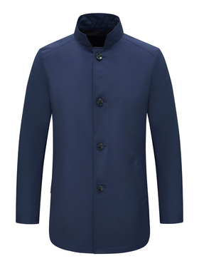 AL115澳L多L换季断码清仓秋季款中年男士立领简约休闲深蓝色风衣