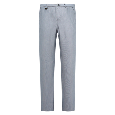灰蓝条纹中腰直筒商务休闲长裤