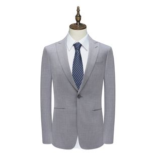 羊毛桑蚕丝混纺两粒扣双开衩商务西装 男士 清仓春秋款 B1601鸟断码