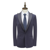 商务礼服羊毛桑蚕丝混纺两粒扣单西服 男士 B1635鸟断码 清仓春秋款