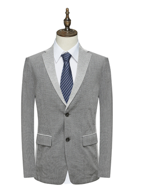 CA314卡断码清仓春秋款男士58.6％棉灰色商务休闲两粒扣西装外套