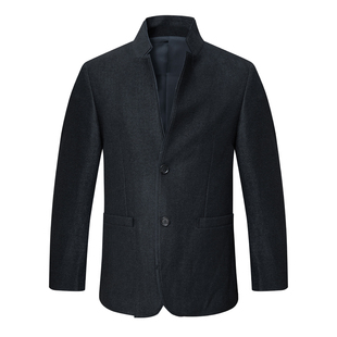 清仓秋冬中年男士 断码 商务休闲黑色立领保暖毛呢大衣 澳换季 AL204