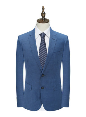 Y1633路易断码清仓春秋款男士110`S羊毛意大利面料两粒扣蓝色西服