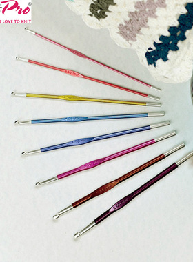 印度Knitpro Zing单头铝制多彩钩针 进口毛衣毛线DIY编织工具15cm