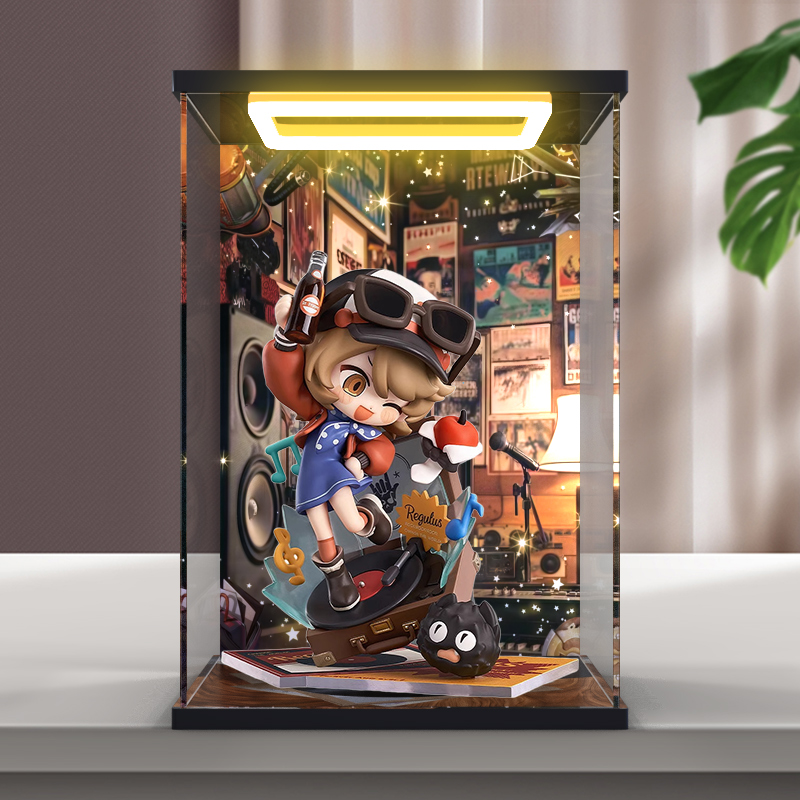 回型灯展示盒适用 GSC良笑社 Qset+重返未来1999 星锑 手办防尘罩