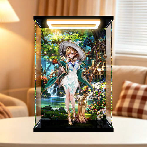 川帝适用VERTEX 精灵村 第18村民 赫泽尔手办模型 回灯展示盒
